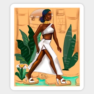 Black woman Striding- Mahagony brown skin girl. The best Gifts for black women 2022 Sticker